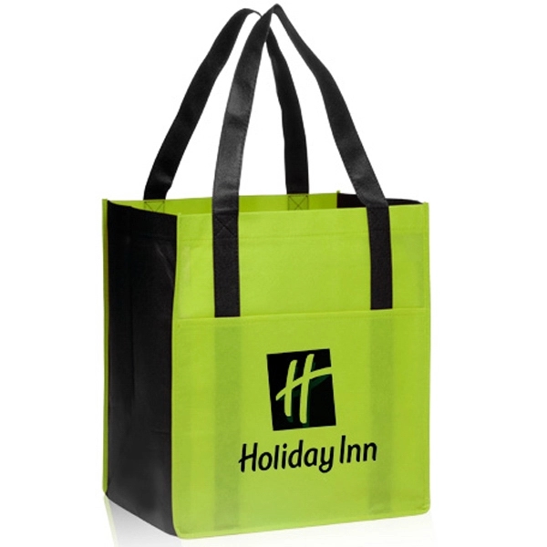 Lime Green color option for Non Woven Shoppers Pocket Tote Bags