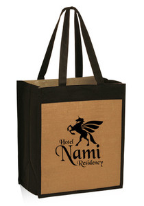 Photo of Jute Color Panel Tote Bags