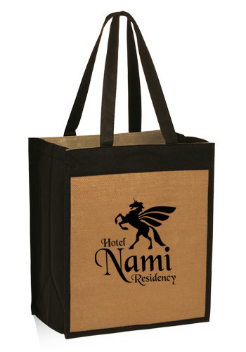 Photo of Jute Color Panel Tote Bags