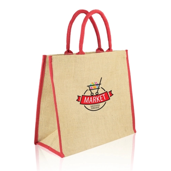 Red color option for Fresno Eco Friendly Jute Tote Bags