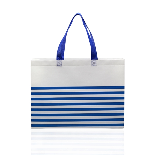 Blue color option for Seaside Striped Tote Bags