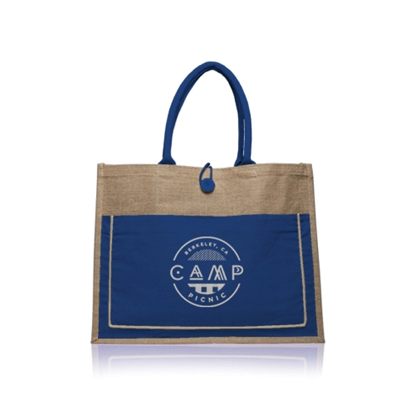Navy Blue color option for Cotton Pocket Jute Tote Bags