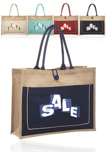 Photo of Cotton Pocket Jute Tote Bags
