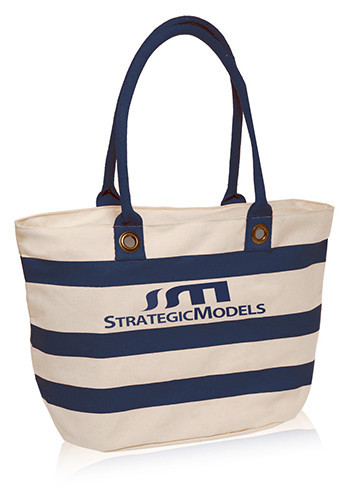 Main photo of 18.25 W X 11 H Inch Striped Sailor Canvas Tote Bags