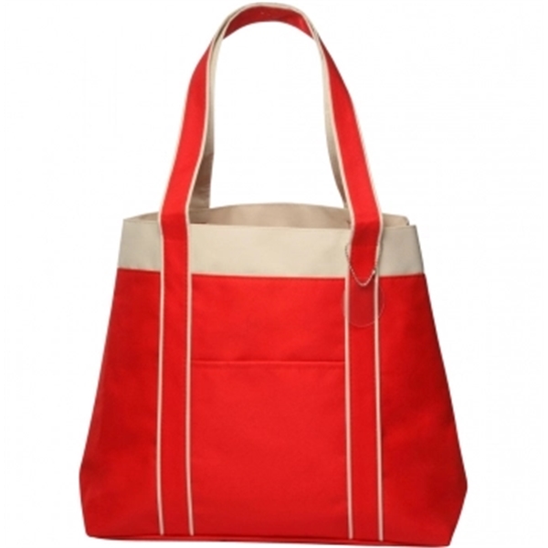Red color option for Donna Polyester Tote Bags