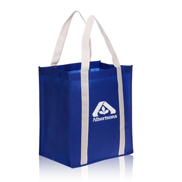 Blue White color option for Non Woven Grocery Tote Bags