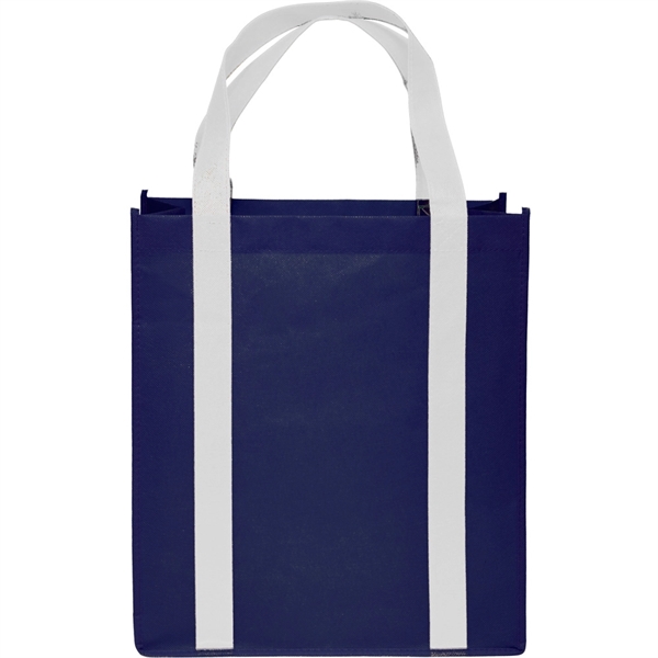 Navy White color option for Non Woven Grocery Tote Bags