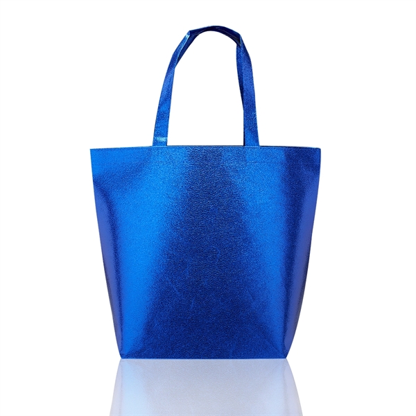 Blue color option for New Castle Non Woven Metallic Tote Bags