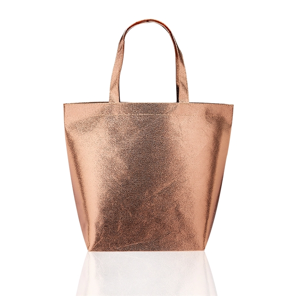 Rose Gold color option for New Castle Non Woven Metallic Tote Bags
