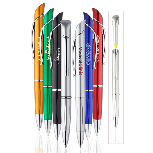 Main photo of Allende Twist Plastic Pens With Highlighter