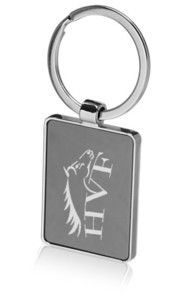 Photo of Two Tone Rectangular Metal Keychains