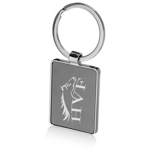 Photo of Two Tone Rectangular Metal Keychains