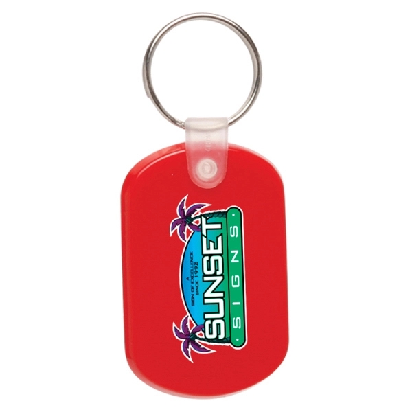 Red color option for Tag Soft Plastic Keychains