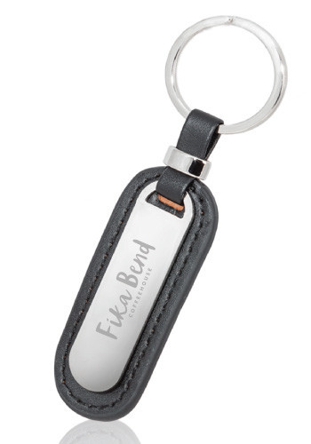 Photo of Executive Metal And Faux Leather Keychains