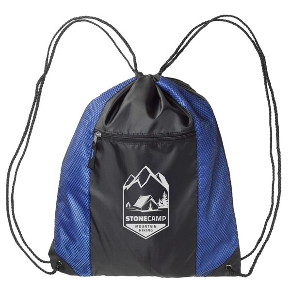 Blue color option for Zipper Pocket Drawstring Bags