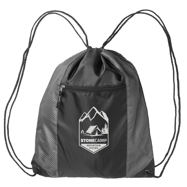 Grey color option for Zipper Pocket Drawstring Bags