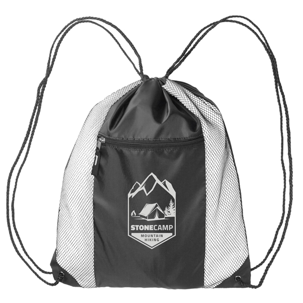 White color option for Zipper Pocket Drawstring Bags