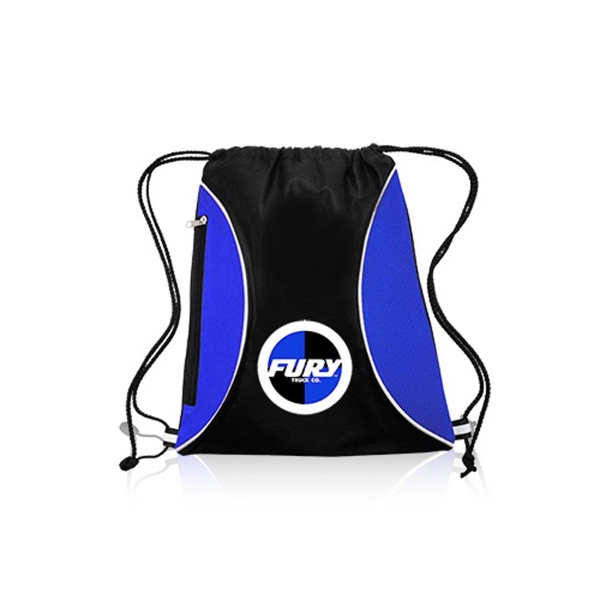 Blue color option for Zipper Side Drawstring Backpacks