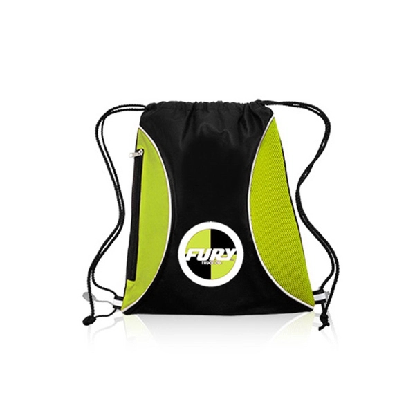 Lime Green color option for Zipper Side Drawstring Backpacks