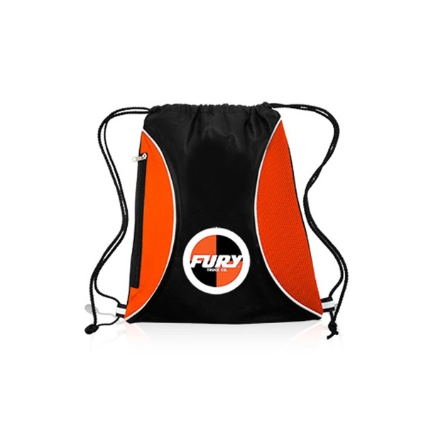 Orange color option for Zipper Side Drawstring Backpacks