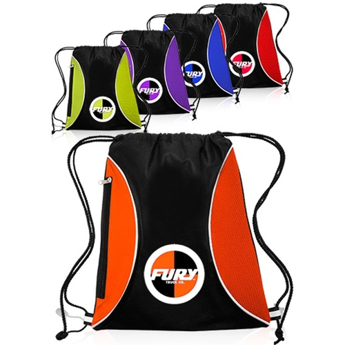 Main photo of Zipper Side Drawstring Backpacks