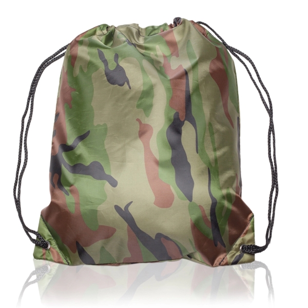 Camo 1 color option for Classic Polyester Drawstring Bags