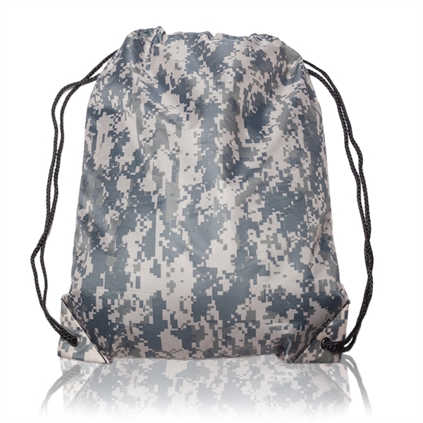 Camo 2 color option for Classic Polyester Drawstring Bags