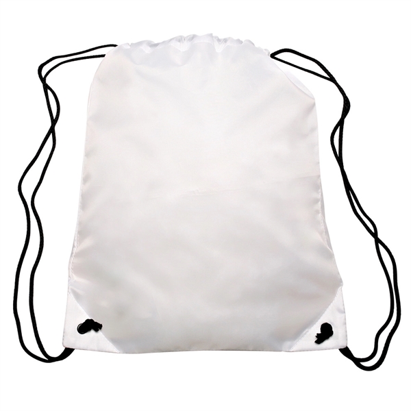 White color option for Classic Polyester Drawstring Bags