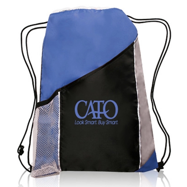 Blue color option for Side Mesh Pockets Drawstring Backpacks