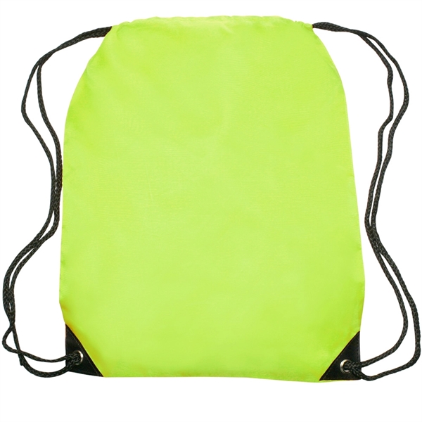 Lime Green color option for Black Trim Drawstring Bags