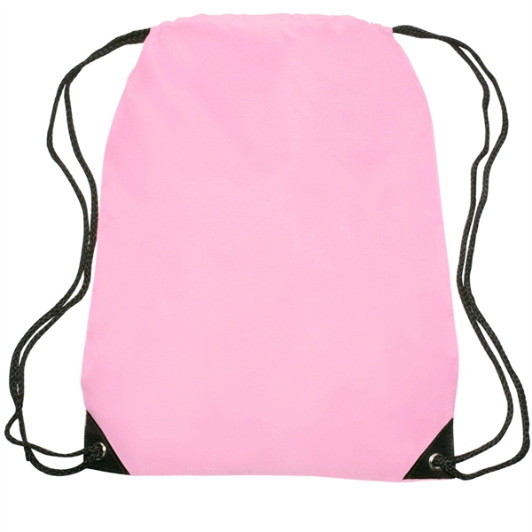 Pink color option for Black Trim Drawstring Bags