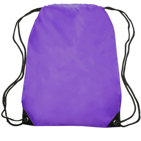 Purple color option for Black Trim Drawstring Bags