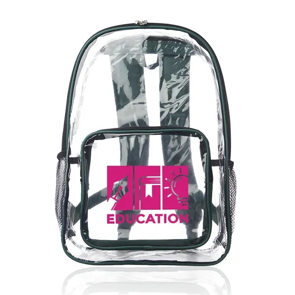 Green color option for Pocket Clear Plastic Backpacks