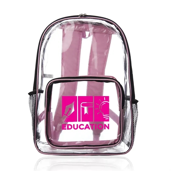 Pink color option for Pocket Clear Plastic Backpacks