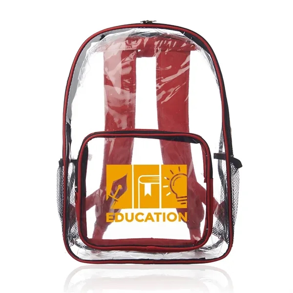 Red color option for Pocket Clear Plastic Backpacks