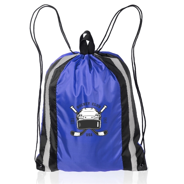 Blue color option for Large Reflector Drawstring Backpacks