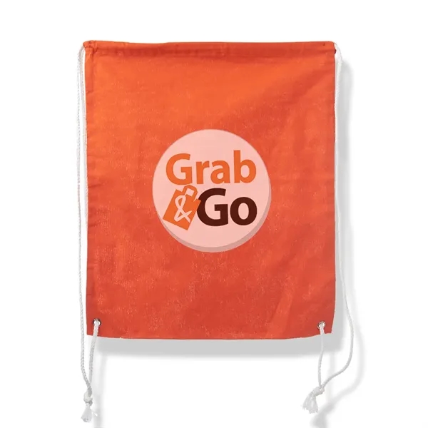 Orange color option for Natural Color Cotton Drawstring Bags