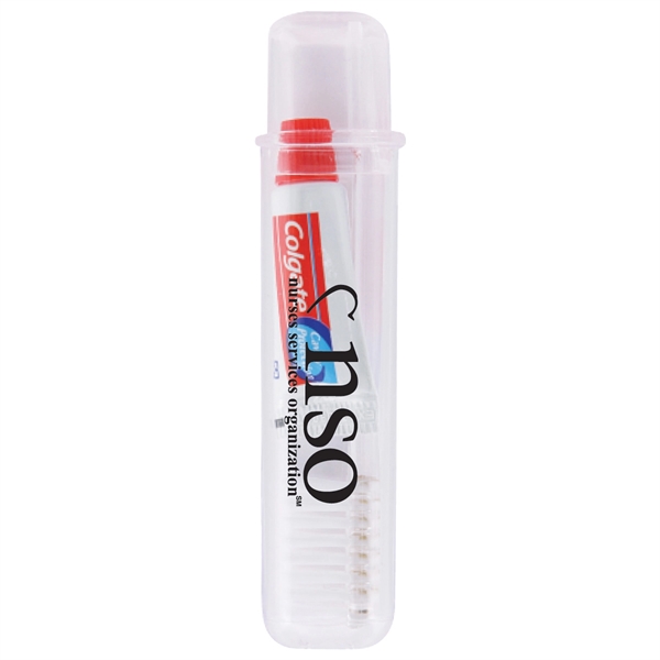 Translucent Clear color option for Travel Toothbrush And Colgate Toothpaste