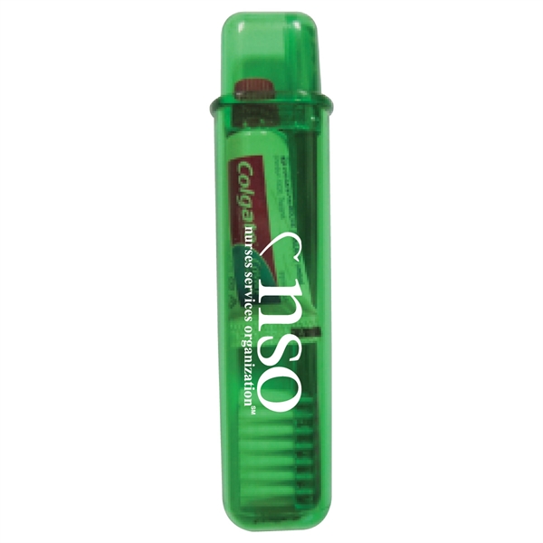 Translucent Green color option for Travel Toothbrush And Colgate Toothpaste