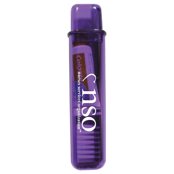 Translucent Purple color option for Travel Toothbrush And Colgate Toothpaste