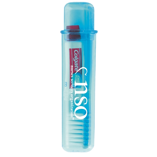 Translucent Teal color option for Travel Toothbrush And Colgate Toothpaste