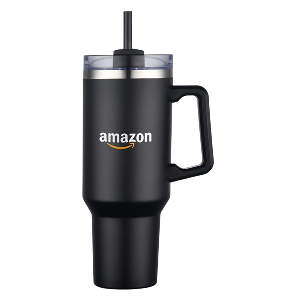 Black color option for 40 Oz. Double Wall Tumbler With Handle And Straw