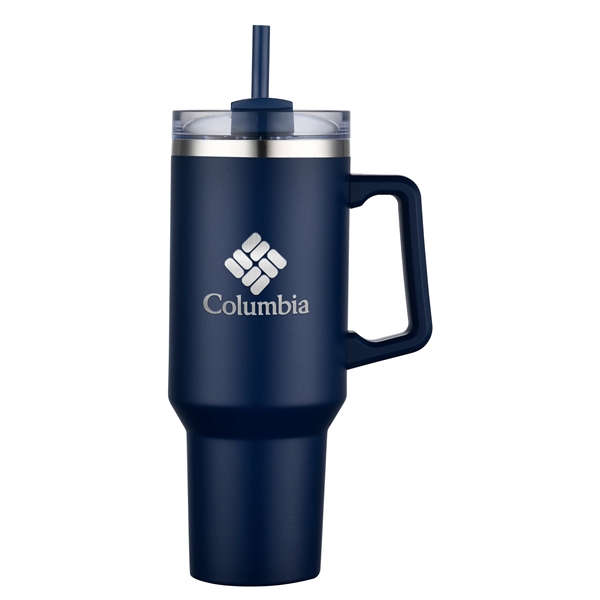 Navy Blue color option for 40 Oz. Double Wall Tumbler With Handle And Straw