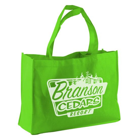 Lime Green color option for The Carry All   16" Non Woven Tote