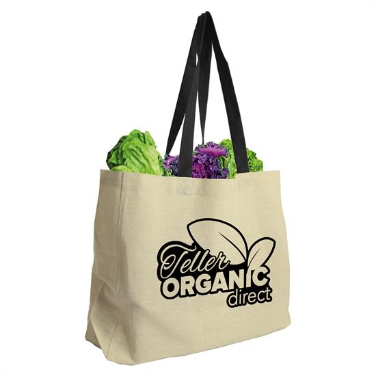 Natural With Black Handles color option for The Natural   8 Oz. Canvas Tote