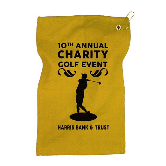 Athletic Gold color option for Micro Fiber Golf Towel