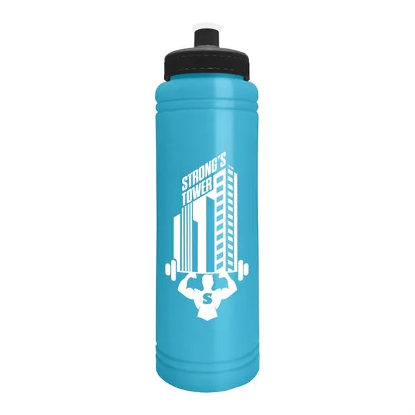 Cyan color option for Slim Line 25 Oz. Water Bottle With Push Pull Lid