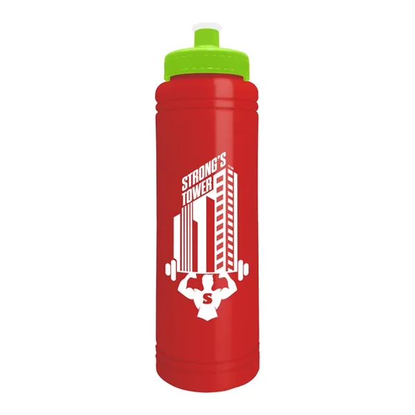 Red color option for Slim Line 25 Oz. Water Bottle With Push Pull Lid