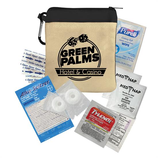 Natural With Black Trim color option for New Recovery Kit Canvas Zipper Tote Kit