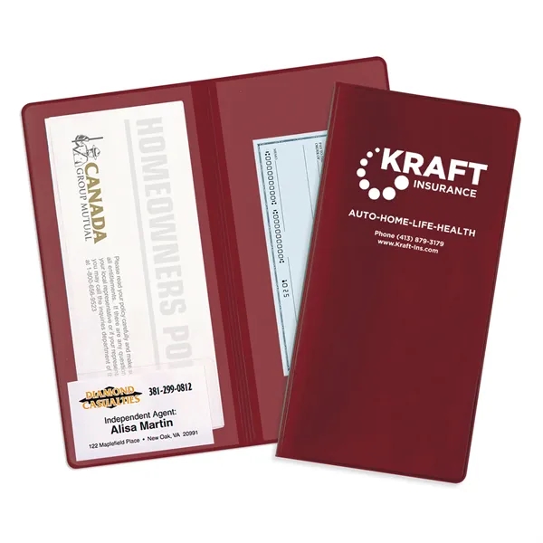Burgundy 490 color option for 2 Pocket Policy Wallet